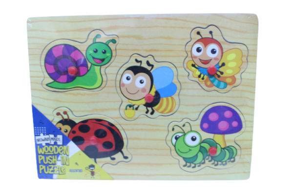 Wooden push-in puzzle
