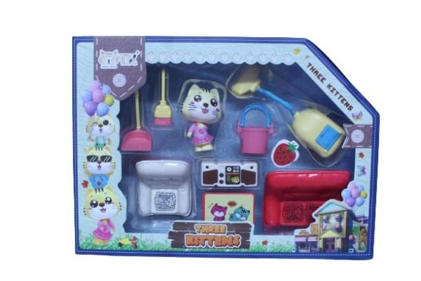 Three Kitty living area play set