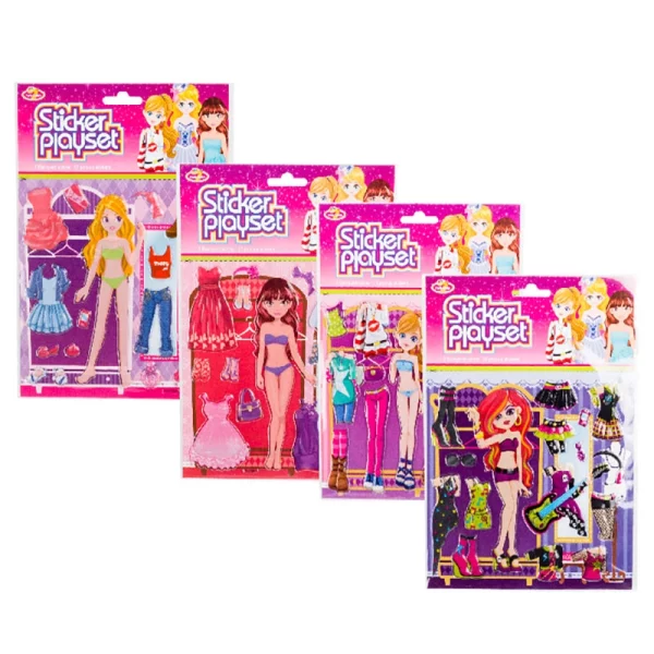 Dress up girl stickers