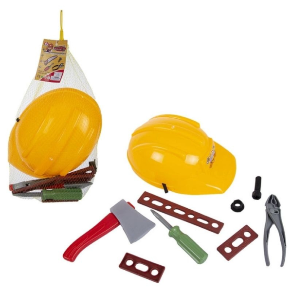 Tool set with hard hat