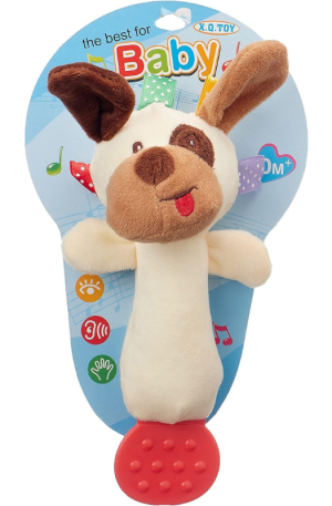 Stuffed rattle with squeak