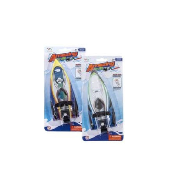 Wind up speed boat