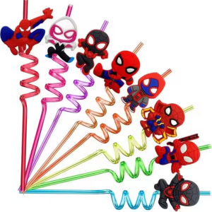 Assorted Spiderman Spiral Straw