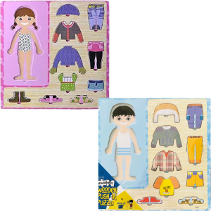 Wooden Push-In Dress-Up Puzzle