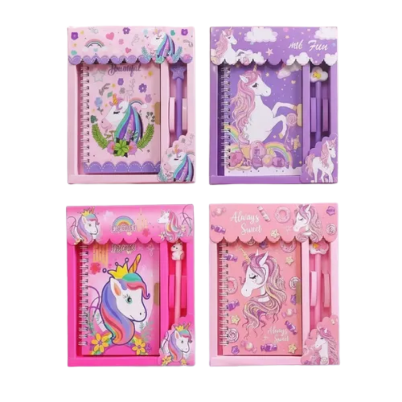 Unicorn Spiral Notebook With Pen