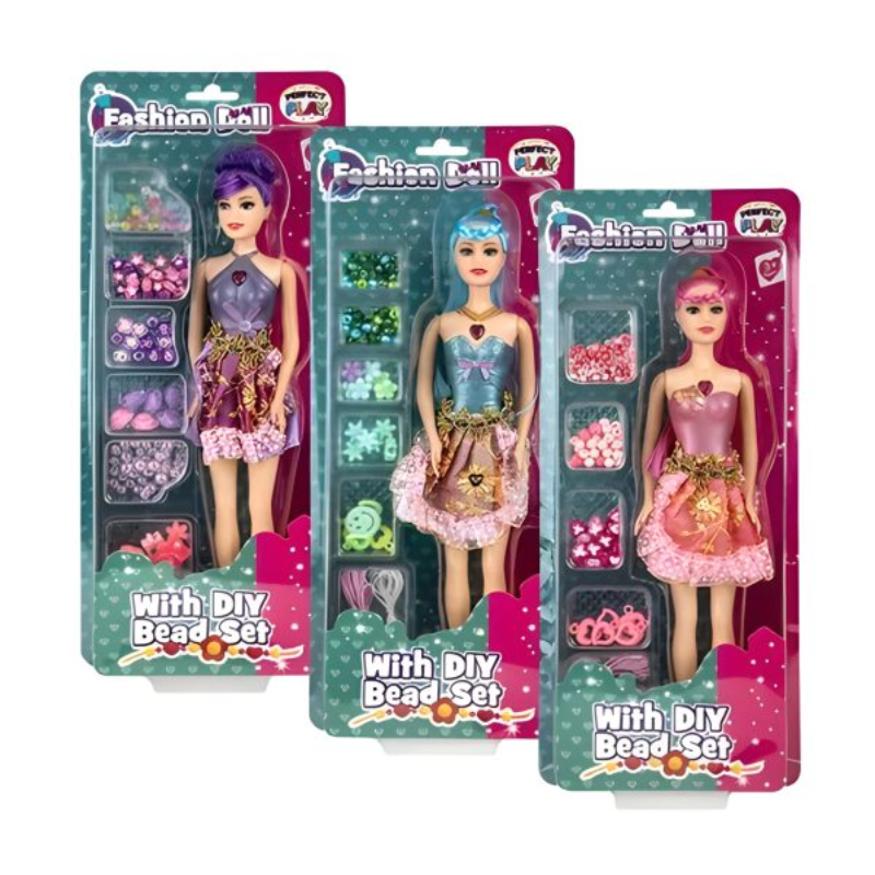 Fashion Doll With DIY Bead Set